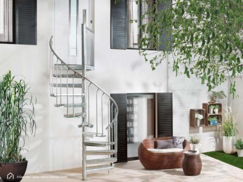 Außentreppe Intercon K2 mit Streckgitter-Stufen