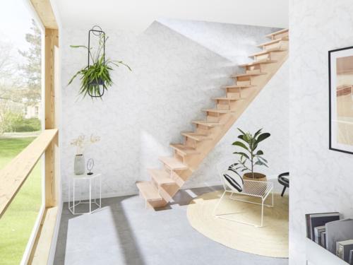 Holztreppe Intercon Nizza | gerader Verlauf | ohne Geländer