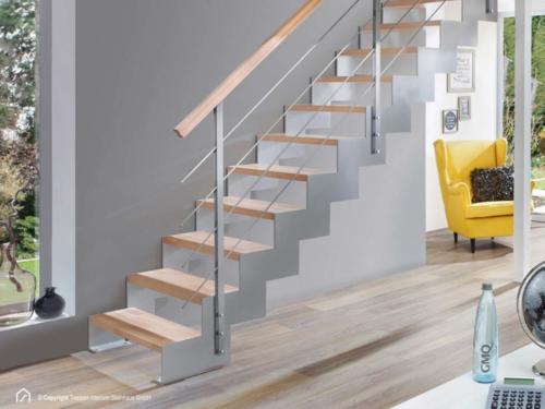 Wangentreppe Intercon Rio mit geradem Verlauf & Geländer