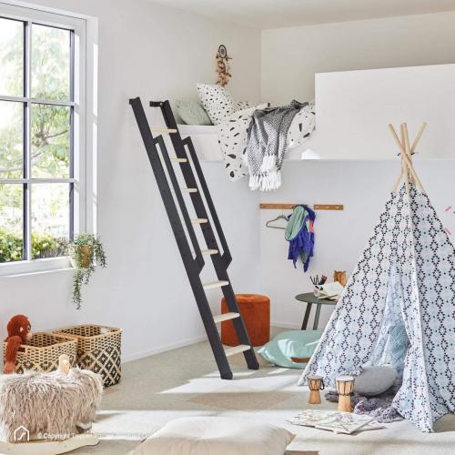 Hochbettleiter Intercon Vario 3 in Metallfarbe Lava-Anthrazit