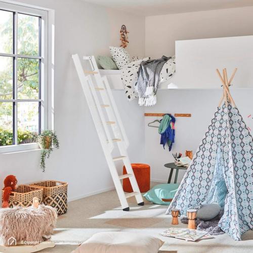 Hochbettleiter Intercon Vario 3 in Metallfarbe Polar-Weiß