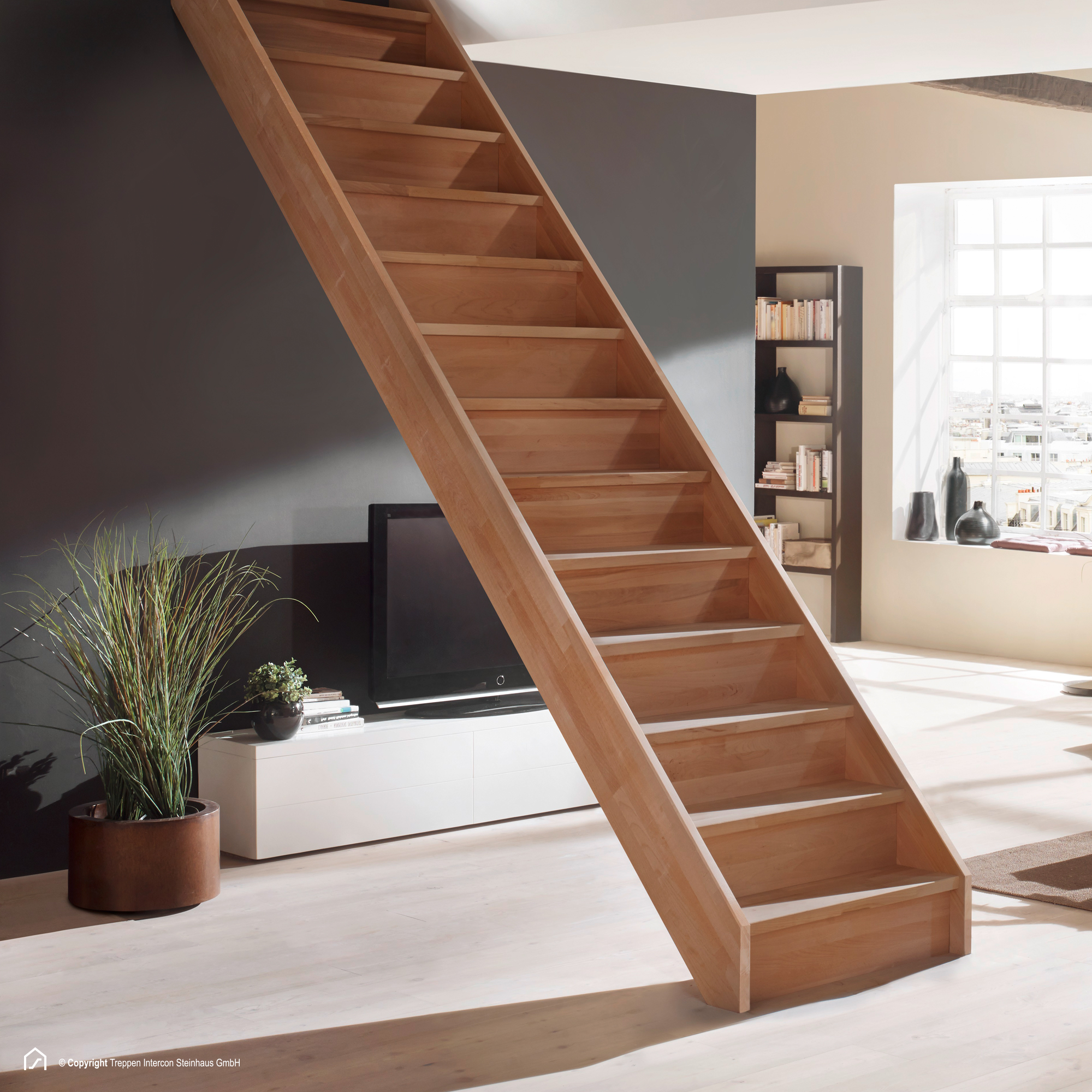Holztreppe Savoy aus Massivholz Buche | Treppen Intercon