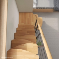 Vorschau: Mittelholmtreppe Intercon® Quadro | gewendelter Verlauf