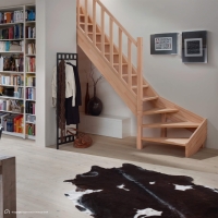 Vorschau: Holztreppe Intercon® Saragossa | ¼ gewendelter Verlauf