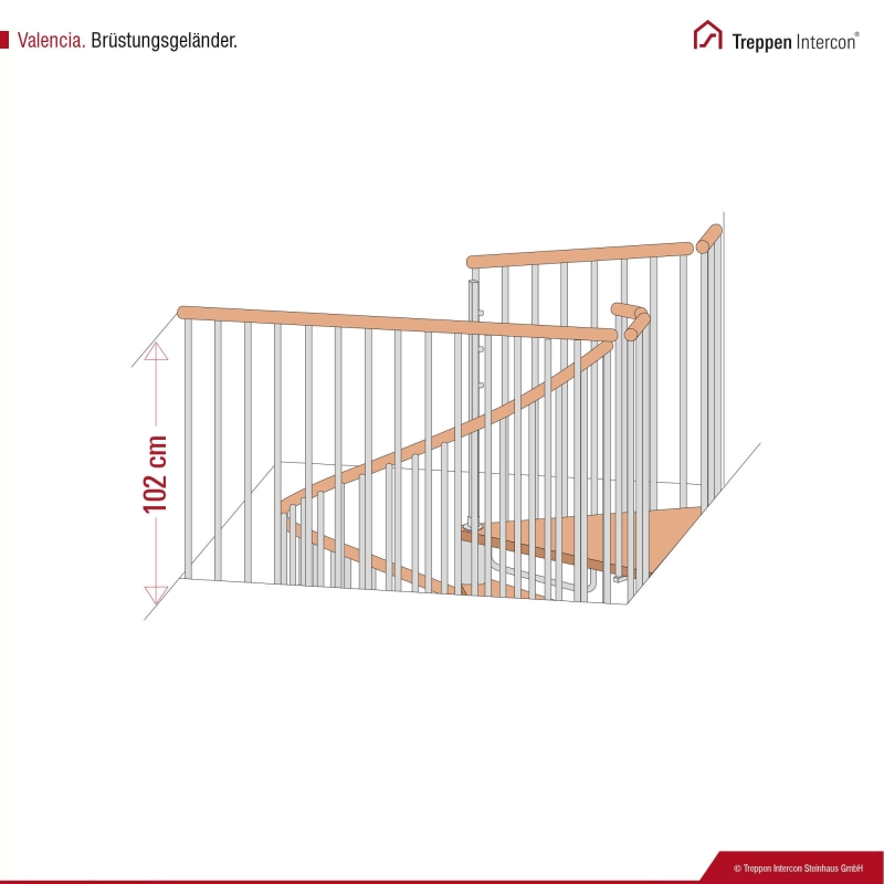 Brüstungsgeländer für Spindeltreppe Intercon® Valencia