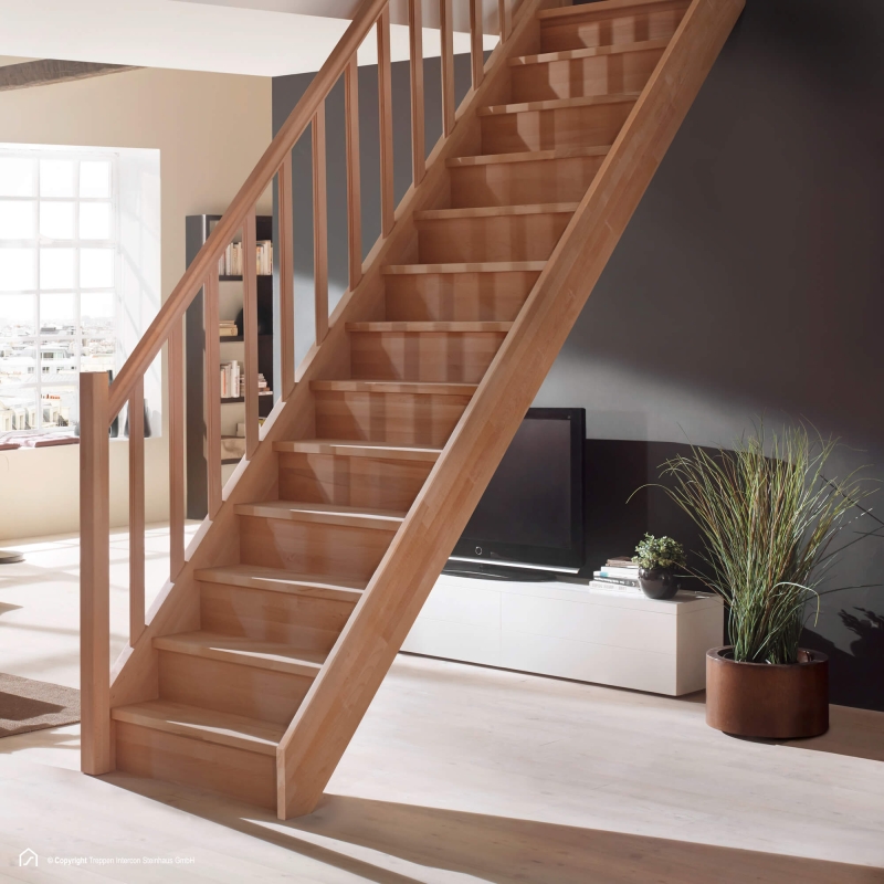 Holztreppe Intercon® Saragossa | gerader Verlauf