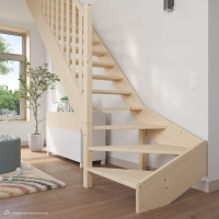 Vorschau: Holztreppe Intercon® Casablanca | ¼ gewendelter Verlauf
