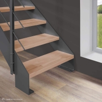 Vorschau: Lasergeschnittene Wangentreppe Intercon® Toronto | gerader Verlauf