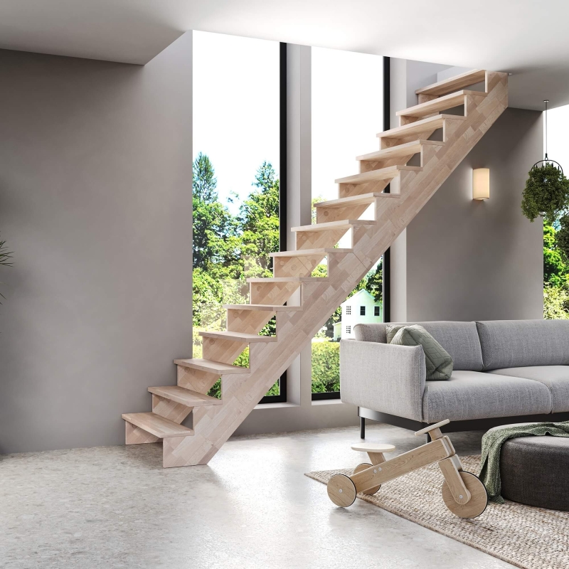 Holztreppe Intercon® Nizza | gerader Verlauf