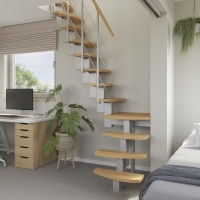 Vorschau: Mittelholmtreppe Intercon® Quadro | gewendelter Verlauf