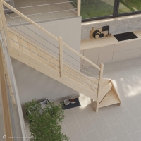 Vorschau: Massivholztreppe Intercon® Savoy | ¼ gewendelter Verlauf
