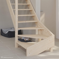 Vorschau: Massivholztreppe Intercon® Savoy | ¼ gewendelter Verlauf
