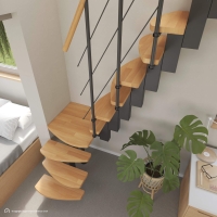 Vorschau: Mittelholmtreppe Intercon® Quadro | gewendelter Verlauf