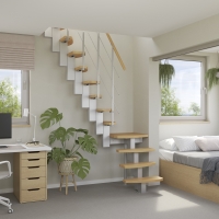 Vorschau: Mittelholmtreppe Intercon® Quadro | gewendelter Verlauf