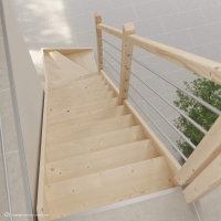 Vorschau: Massivholztreppe Intercon® Savoy | ¼ gewendelter Verlauf