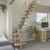 Vorschau: Mittelholmtreppe Intercon® Quadro | gewendelter Verlauf