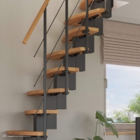 Vorschau: Mittelholmtreppe Intercon® Quadro | gewendelter Verlauf