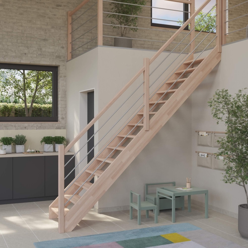 Massivholztreppe Intercon® Savoy | gerader Verlauf