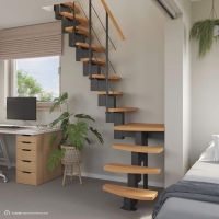 Vorschau: Mittelholmtreppe Intercon® Quadro | gewendelter Verlauf