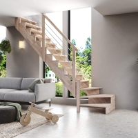 Vorschau: Holztreppe Intercon® Nizza | ¼ gewendelter Verlauf