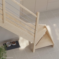 Vorschau: Massivholztreppe Intercon® Savoy | ¼ gewendelter Verlauf