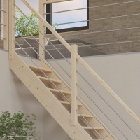 Vorschau: Massivholztreppe Intercon® Savoy | ¼ gewendelter Verlauf