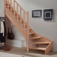 Vorschau: Holztreppe Intercon® Saragossa | ¼ gewendelter Verlauf