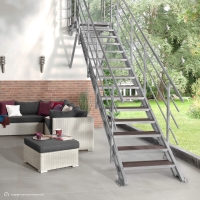 Vorschau: Außentreppe Intercon® Hollywood | WPC Edition mit Podest