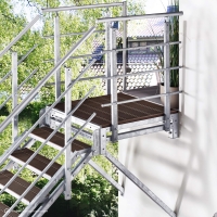 Vorschau: Außentreppe Intercon® Hollywood | WPC Edition mit Podest