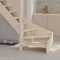 Vorschau: Massivholztreppe Intercon® Savoy | ¼ gewendelter Verlauf