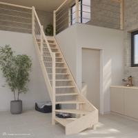 Vorschau: Massivholztreppe Intercon® Savoy | ¼ gewendelter Verlauf