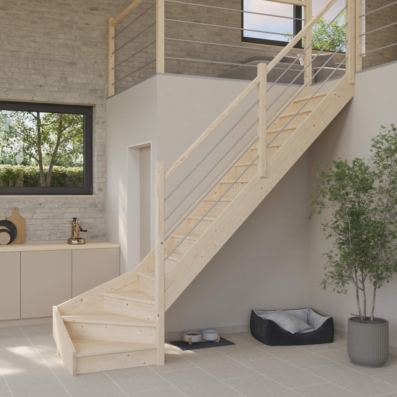 Brüstungsgeländer für Massivholztreppe Intercon® Savoy