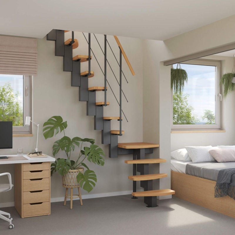 Mittelholmtreppe Intercon® Quadro | gewendelter Verlauf