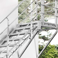 Vorschau: Stahltreppe Intercon® Hollywood | Streckgitter Edition mit Podest