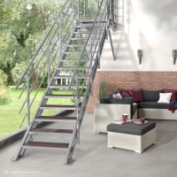 Vorschau: Außentreppe Intercon® Hollywood | WPC Edition mit Podest