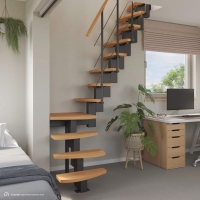 Vorschau: Mittelholmtreppe Intercon® Quadro | gewendelter Verlauf