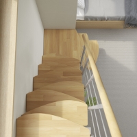 Vorschau: Mittelholmtreppe Intercon® Quadro | gewendelter Verlauf