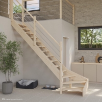 Vorschau: Massivholztreppe Intercon® Savoy | ¼ gewendelter Verlauf