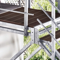 Vorschau: Außentreppe Intercon® Hollywood | WPC Edition mit Podest