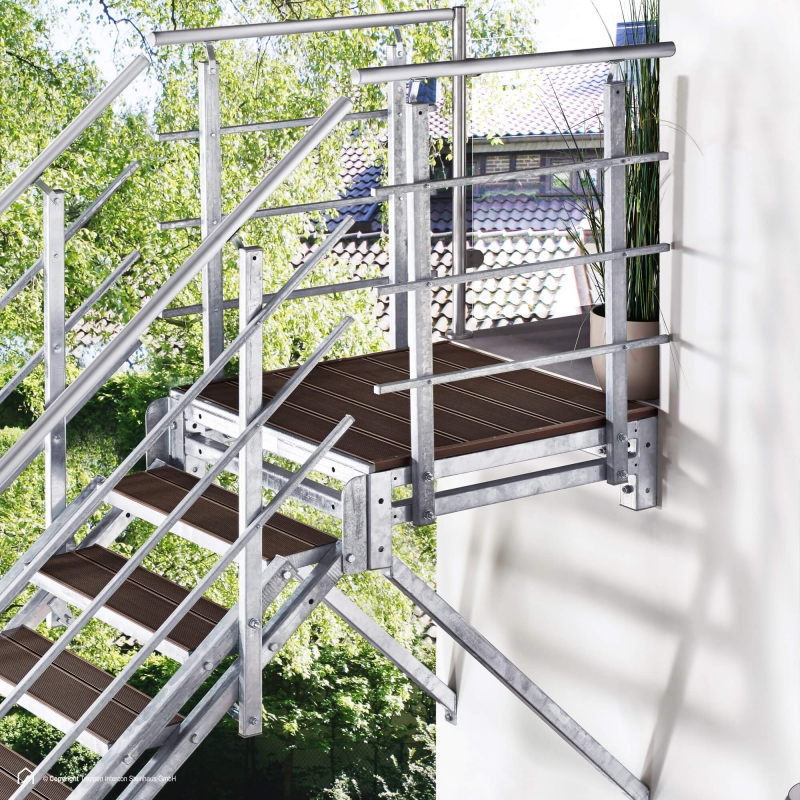 Außentreppe Intercon® Hollywood | WPC Edition mit Podest