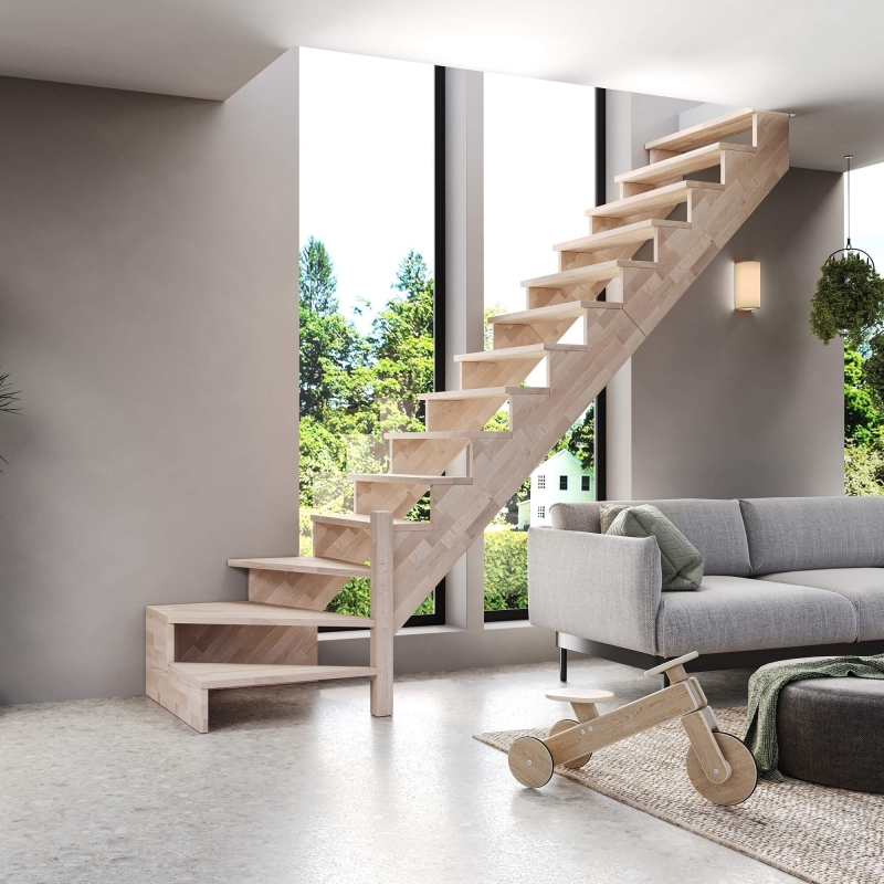 Holztreppe Intercon® Nizza | ¼ gewendelter Verlauf